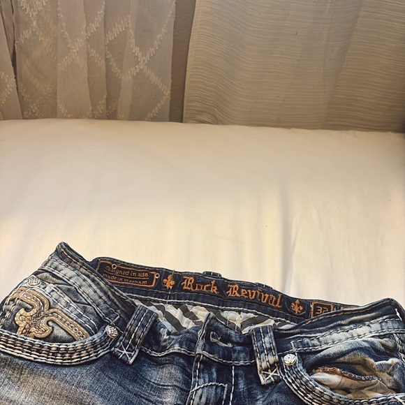 Rock Revival Distressed Blue Jeans - Picture 4 of 4